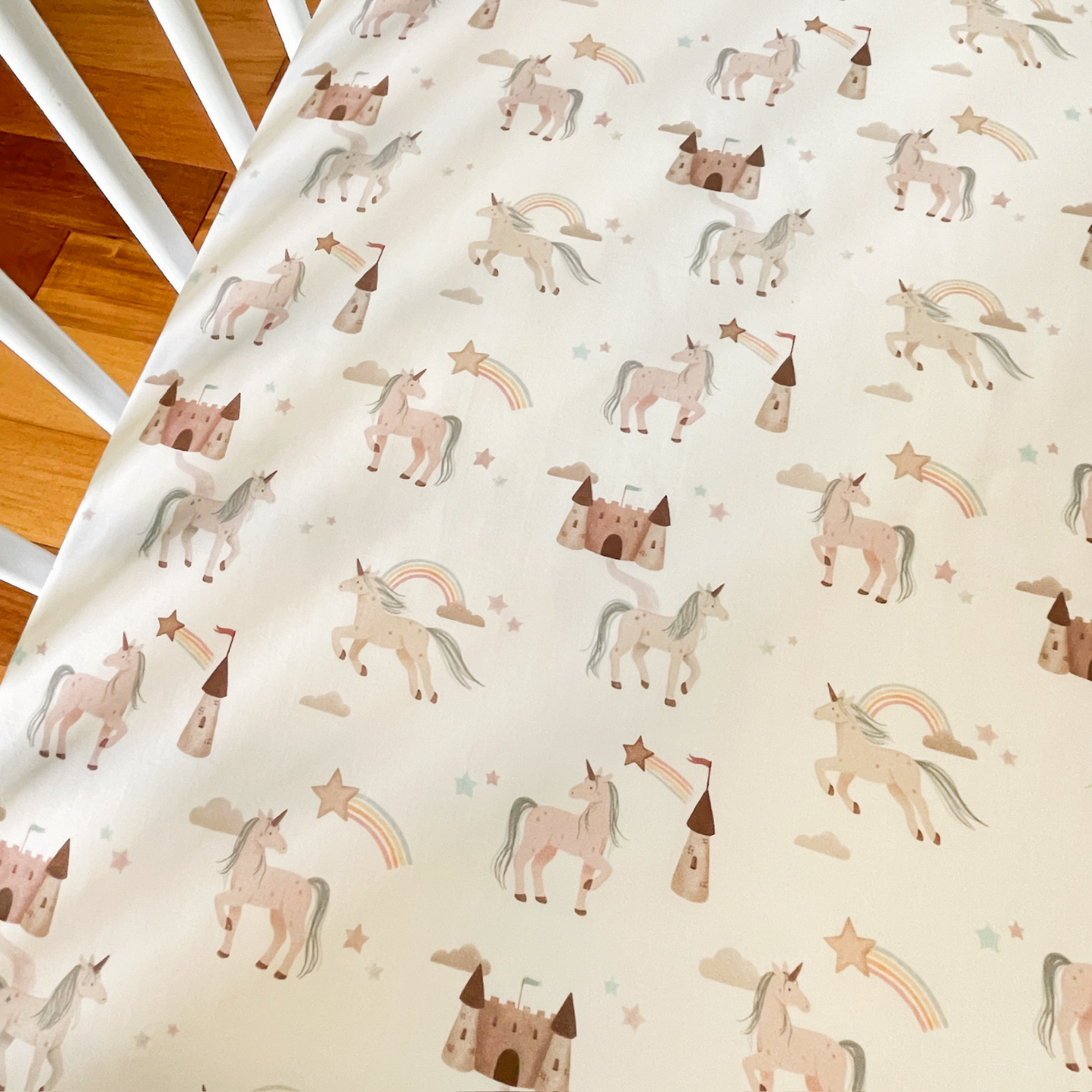 Sábana Ajustable Cuna Unicornio 100% algodón - 200 hilos